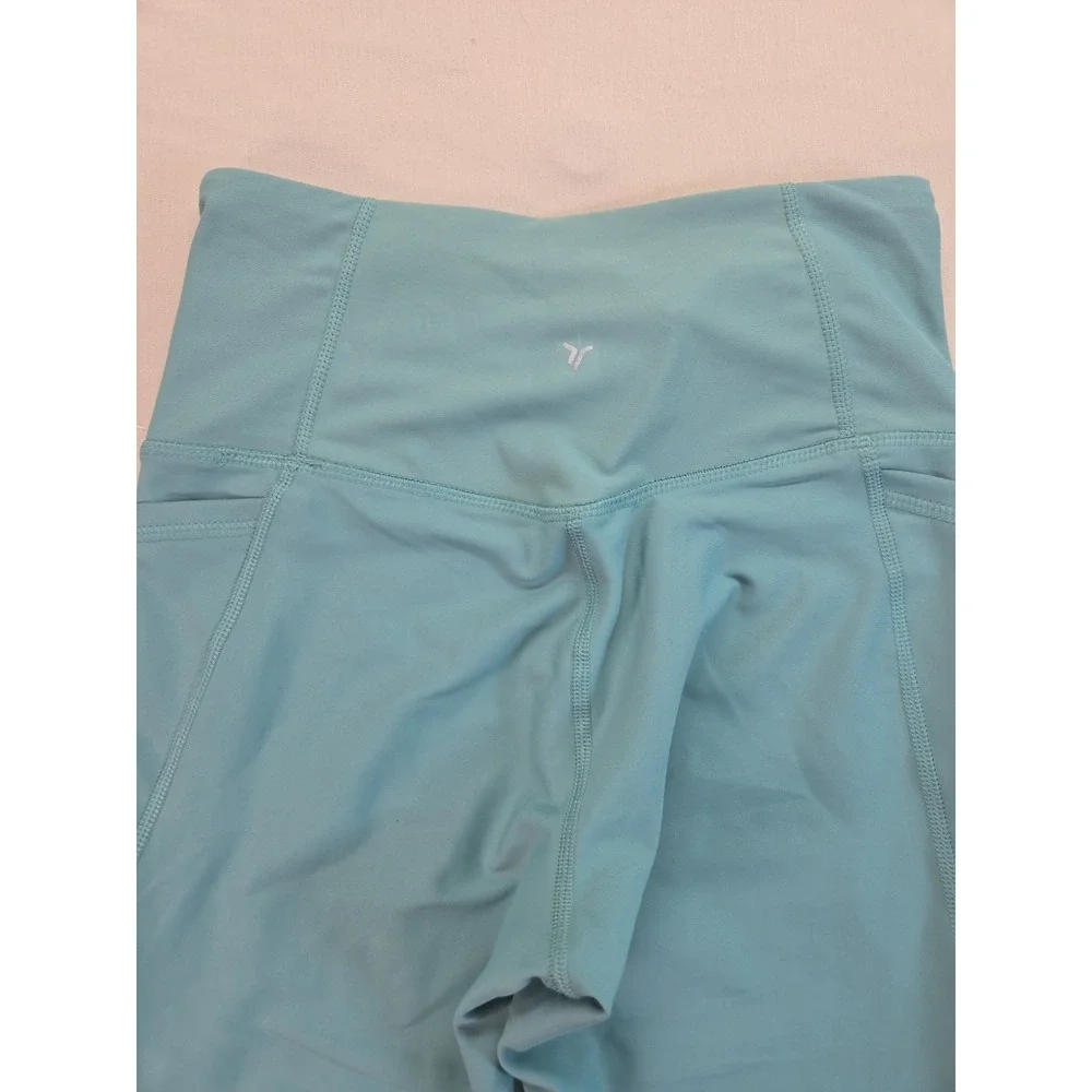 Old Navy Go-Dry High Rise Moisture Wicking Leggings Active Aqua Solid S